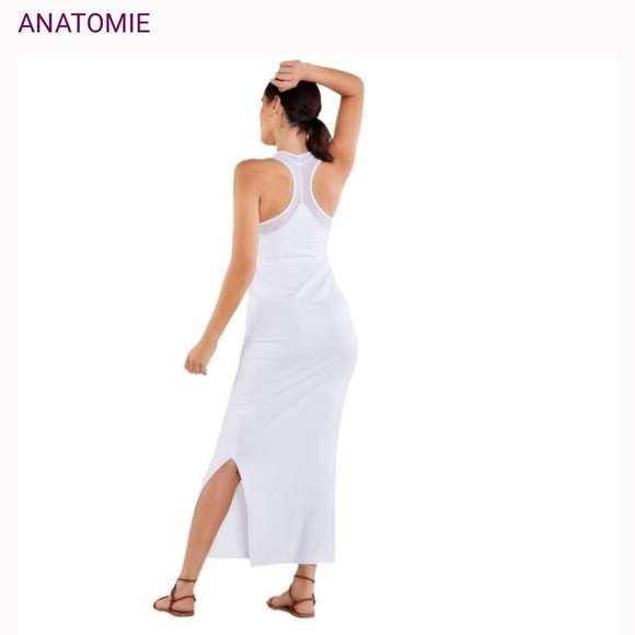 NWT Anatomie Womens White Sleeveless Racerback Maxi Dress Size Medium - Picture 3 of 7